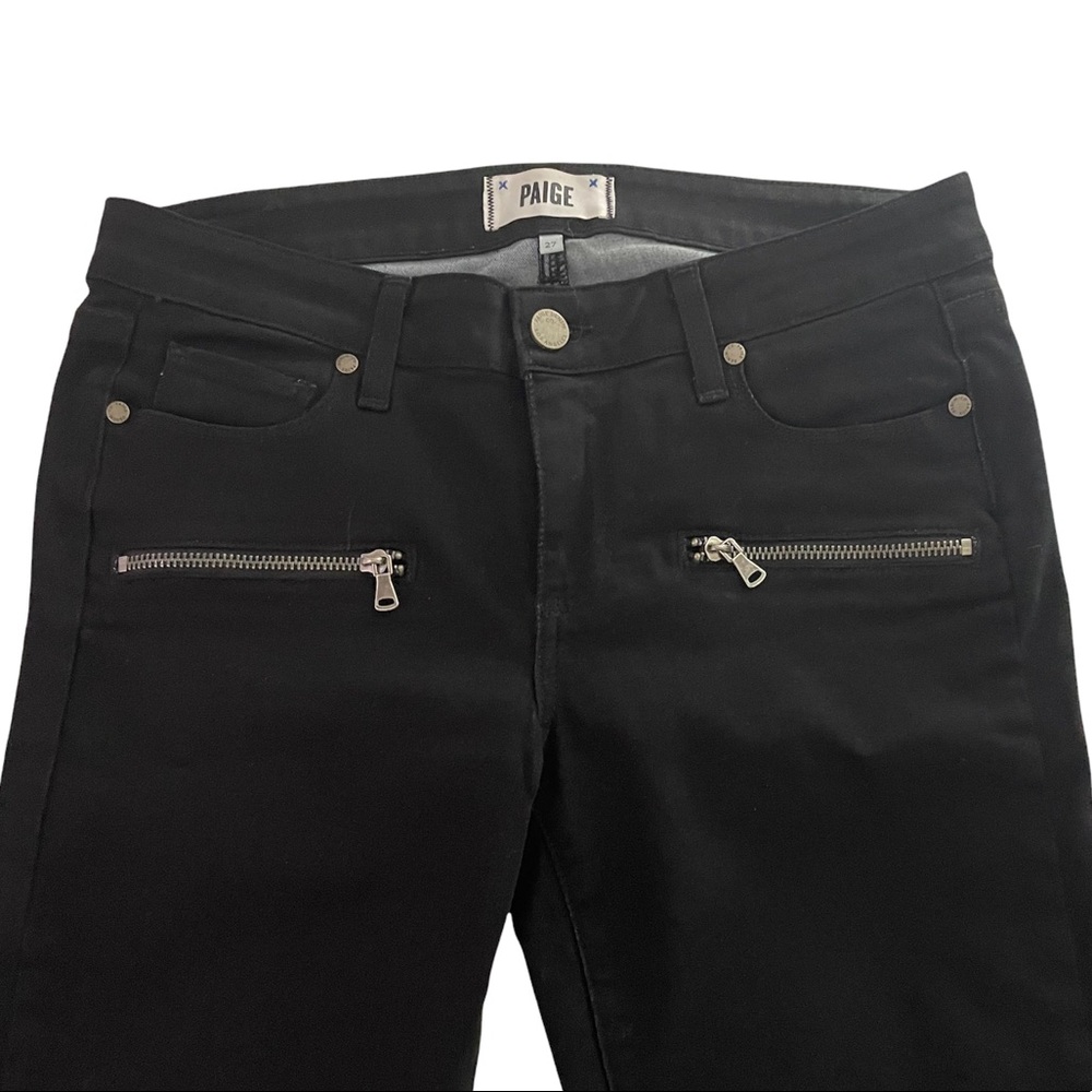PAIGE Edgemont black skinny jean zipper detail size 27 - Picture 4 of 8